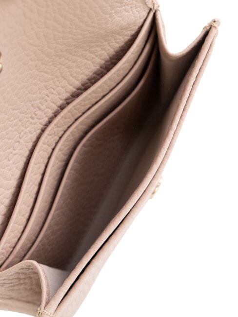 METALLIC SOFT Porte-cartes en cuir martel&eacute; rosaces - Portefeuilles Femme