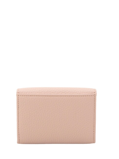 METALLIC SOFT Porte-cartes en cuir martel&eacute; rosaces - Portefeuilles Femme