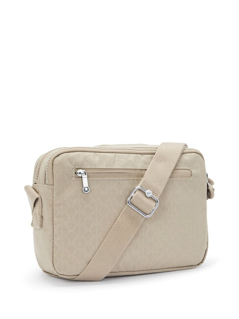 ABANU M sac d'&eacute;paule signature beige en relief - Sacs pour Femme