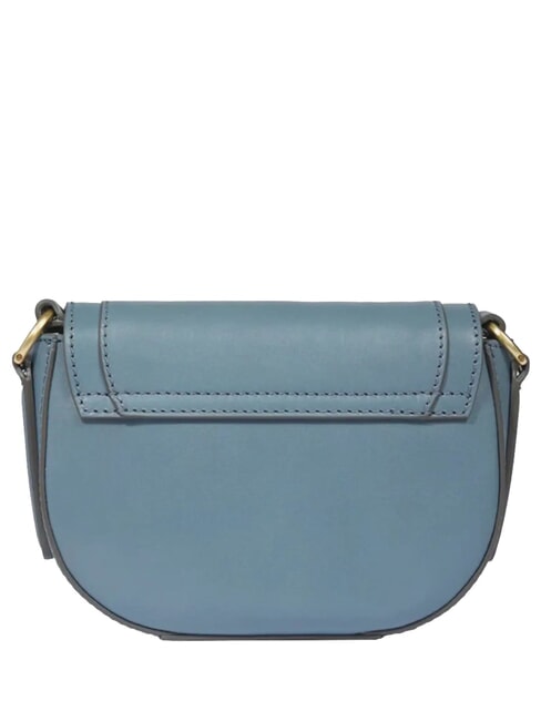 ILARIA Mini sac &agrave; bandouli&egrave;re en cuir c&eacute;rul&eacute;en avec abb dor&eacute; - Sacs pour Femme