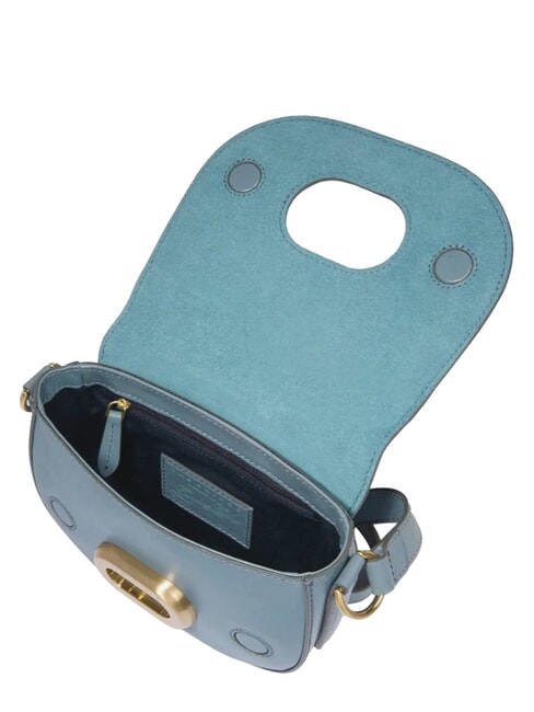 ILARIA Mini sac &agrave; bandouli&egrave;re en cuir c&eacute;rul&eacute;en avec abb dor&eacute; - Sacs pour Femme