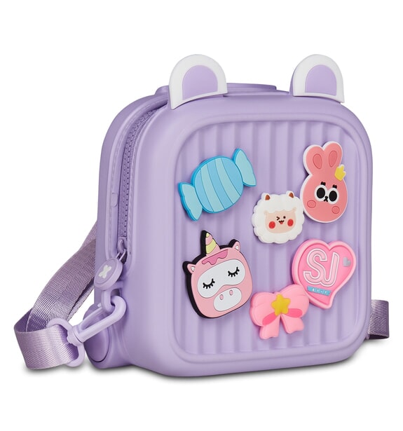 GIRLY PINS Mini sac &agrave; dos avec broches amovibles lavande anglaise - Sacs &agrave; dos pour l'&Eacute;cole & les Loisirs