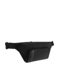 PIQUADRO P16PLUS SPCIAL Sac banane en tissu recycl&eacute; et cuir Noir - Sacs banane - 2