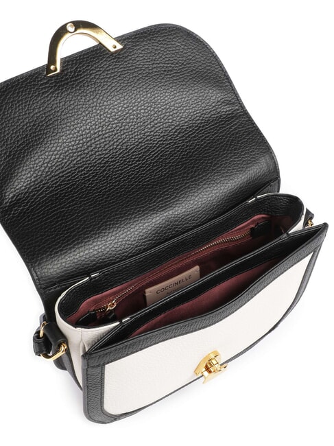 CAMPIONARIO - DEW BICOLOR Mini sac bandouli&egrave;re en cuir blanc/noir - Sacs pour Femme