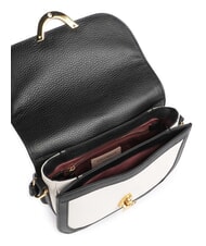 COCCINELLE CAMPIONARIO - DEW BICOLOR Mini sac bandouli&egrave;re en cuir blanc/noir - Sacs pour Femme - 3