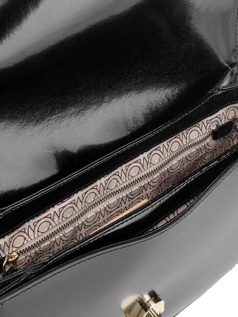 CAMPIONARIO - DEW SHINY CALF Sac bandouli&egrave;re en cuir bross&eacute; Noir - Sacs pour Femme
