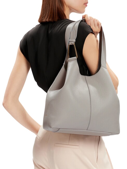 CAMPIONARIO - BRUME Sac bandouli&egrave;re en cuir gris clair - Sacs pour Femme