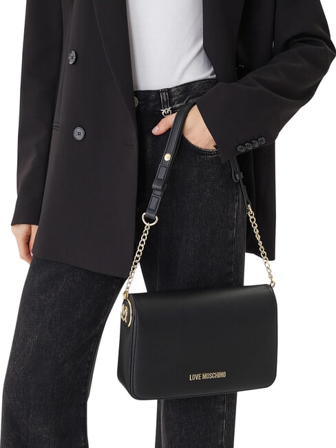 CHUNKY TAB sac bandouli&egrave;re Noir - Sacs pour Femme