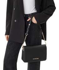 LOVE MOSCHINO CHUNKY TAB sac bandouli&egrave;re Noir - Sacs pour Femme - 2