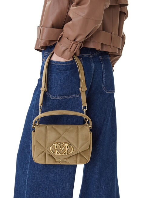 EMBOSSED Mini sac &agrave; main avec bandouli&egrave;re sable - Sacs pour Femme