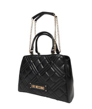 LOVE MOSCHINO QUILTED Sac &agrave; main avec bandouli&egrave;re cha&icirc;ne Noir - Sacs pour Femme - 4