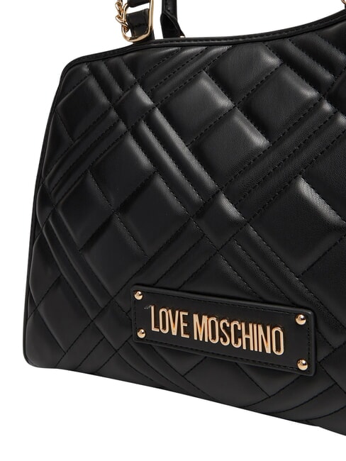 QUILTED Sac &agrave; main avec bandouli&egrave;re cha&icirc;ne Noir - Sacs pour Femme