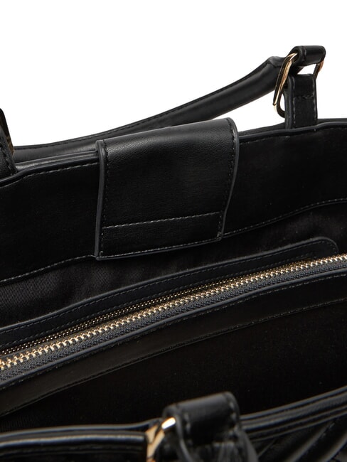 QUILTED Sac &agrave; main avec bandouli&egrave;re cha&icirc;ne Noir - Sacs pour Femme