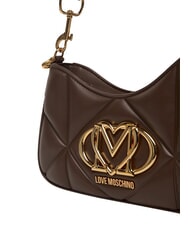 LOVE MOSCHINO EMBOSSED Sac &agrave; bandouli&egrave;re, avec bandouli&egrave;re chocolat - Sacs pour Femme - 5