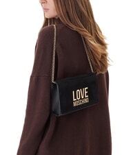 LOVE MOSCHINO PATCHY Pochette &agrave; cha&icirc;ne Noir - Sacs pour Femme - 2