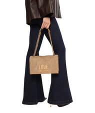 LOVE MOSCHINO PATCHY Sac bandouli&egrave;re, avec cha&icirc;ne sable - Sacs pour Femme - 2