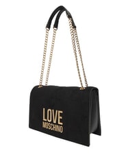 LOVE MOSCHINO PATCHY Sac bandouli&egrave;re, avec cha&icirc;ne Noir - Sacs pour Femme - 3