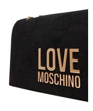LOVE MOSCHINO PATCHY Sac bandouli&egrave;re, avec cha&icirc;ne Noir - Sacs pour Femme - 5