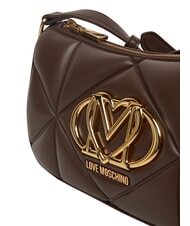 LOVE MOSCHINO EMBOSSED Mini sac bandouli&egrave;re chocolat - Sacs pour Femme - 5