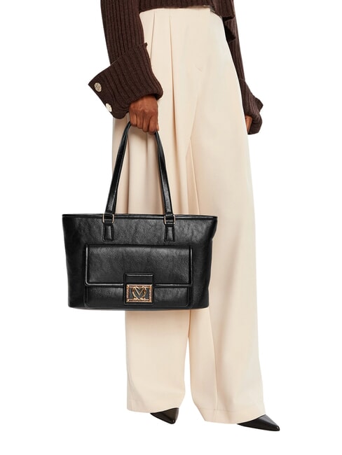 EMBOSSED Sac de courses, double portabilit&eacute; Noir - Sacs pour Femme