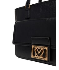 LOVE MOSCHINO EMBOSSED Sac de courses, double portabilit&eacute; Noir - Sacs pour Femme - 5