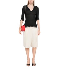 LOVE MOSCHINO EMBOSSED Mini sac bandouli&egrave;re, avec cha&icirc;ne ROUGE - Sacs pour Femme - 2