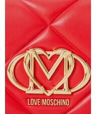 LOVE MOSCHINO EMBOSSED Mini sac bandouli&egrave;re, avec cha&icirc;ne ROUGE - Sacs pour Femme - 6