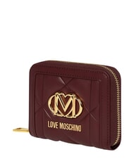 LOVE MOSCHINO EMBOSSED petit portefeuille zipp&eacute; vin - Portefeuilles Femme - 3