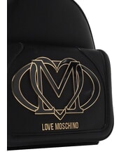 LOVE MOSCHINO LOGO Sac &agrave; dos avec poche avant Noir - Sacs pour Femme - 3