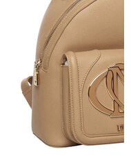 LOVE MOSCHINO LOGO Sac &agrave; dos avec poche avant beige - Sacs pour Femme - 4
