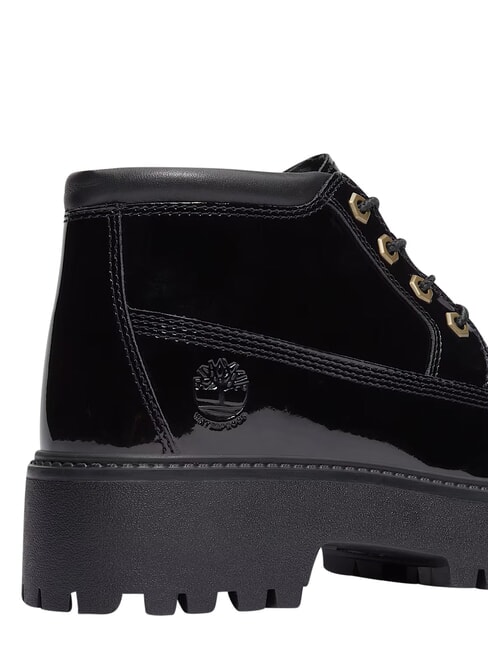STONE STREET Bottine en cuir imperm&eacute;able cuir verni noir - Chaussures Femme