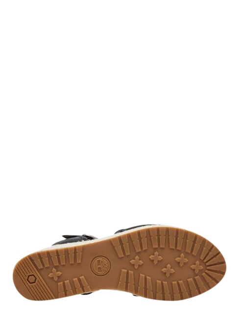 SANTORINI SUN sandales en cuir noir pleine fleur - Chaussures Femme