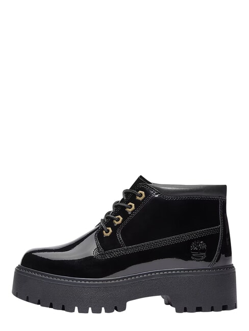 STONE STREET Bottine en cuir imperm&eacute;able cuir verni noir - Chaussures Femme