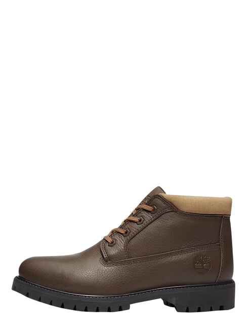 PREMIUM MID  Bottines en cuir imperm&eacute;ables brun fonc&eacute; fg avec olv - Chaussures Homme