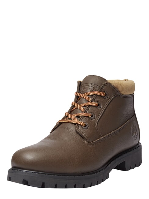 PREMIUM MID  Bottines en cuir imperm&eacute;ables brun fonc&eacute; fg avec olv - Chaussures Homme