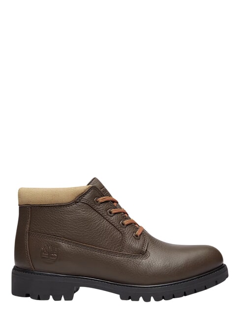 PREMIUM MID  Bottines en cuir imperm&eacute;ables brun fonc&eacute; fg avec olv - Chaussures Homme