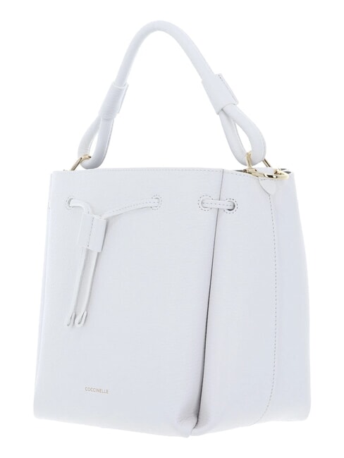 CAMPIONARIO - ECLYPS Sac seau en cuir martel&eacute; blanc brillant - Sacs pour Femme