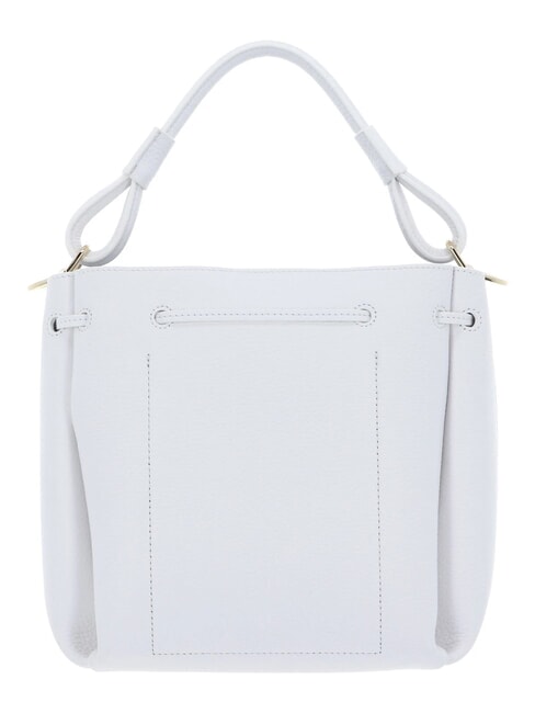 CAMPIONARIO - ECLYPS Sac seau en cuir martel&eacute; blanc brillant - Sacs pour Femme