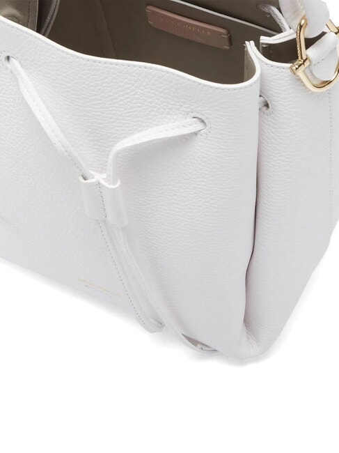 CAMPIONARIO - ECLYPS Sac seau en cuir martel&eacute; blanc brillant - Sacs pour Femme