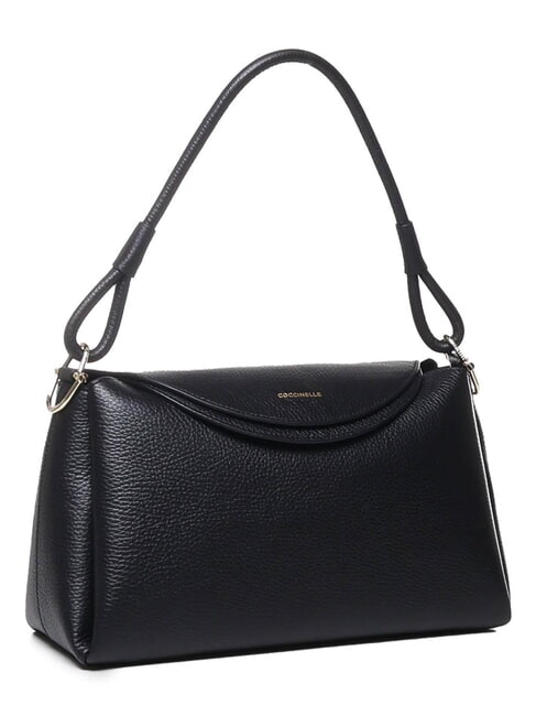 CAMPIONARIO - ECLYPS Sac bandouli&egrave;re en cuir martel&eacute; Noir - Sacs pour Femme