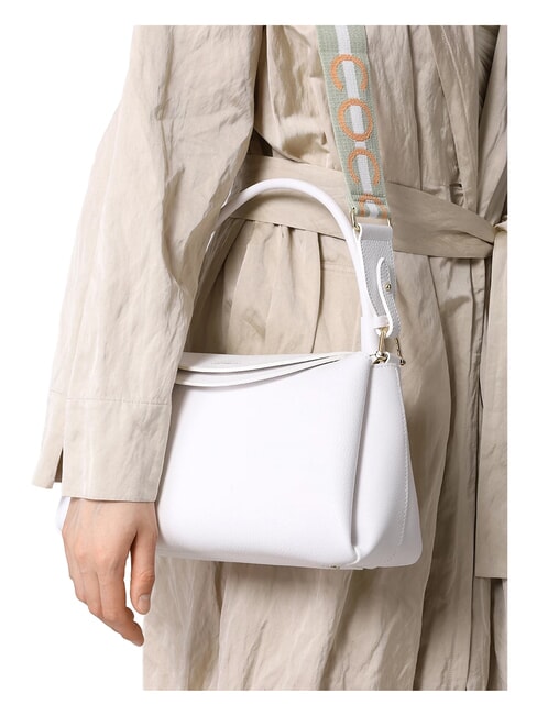 CAMPIONARIO - ECLYPS Sac bandouli&egrave;re en cuir martel&eacute; blanc brillant - Sacs pour Femme
