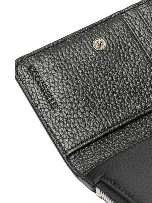CAMPIONARIO - METALLIC PEPITA Portefeuille en cuir Noir - Portefeuilles Femme
