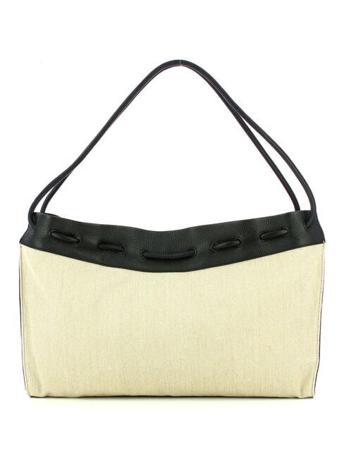 CAMPIONARIO - ISABELA CANVAS sac hobo en toile et cuir naturel / noir - Sacs pour Femme