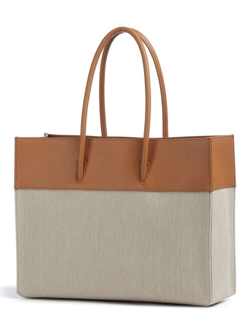 CAMPIONARIO - MYRTHA CANVAS sac bandouli&egrave;re naturel/cuir - Sacs pour Femme