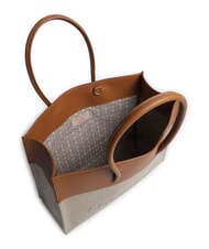 COCCINELLE CAMPIONARIO - MYRTHA CANVAS sac bandouli&egrave;re naturel/cuir - Sacs pour Femme - 3