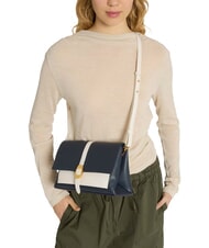 COCCINELLE CAMPIONARIO - DORIAN BICOLOR sac bandouli&egrave;re en cuir midnig.b/blanco - Sacs pour Femme - 2