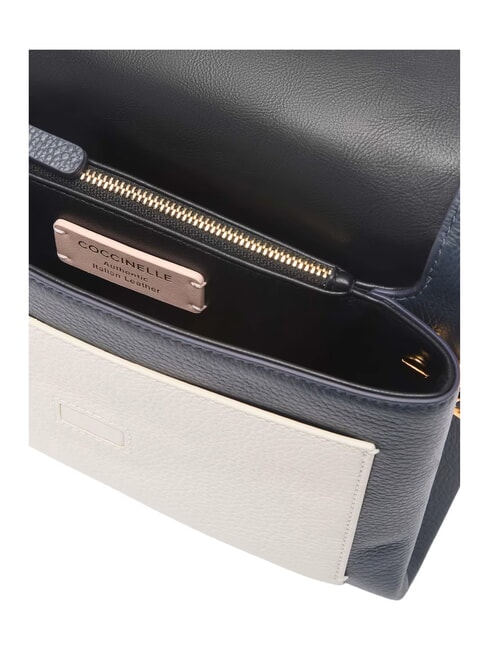 CAMPIONARIO - DORIAN BICOLOR sac bandouli&egrave;re en cuir midnig.b/blanco - Sacs pour Femme