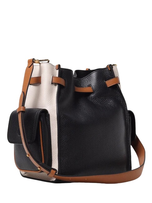 CAMPIONARIO - CAMPUS TRICOLOR sac bandouli&egrave;re noir/agneaux/cuir - Sacs pour Femme