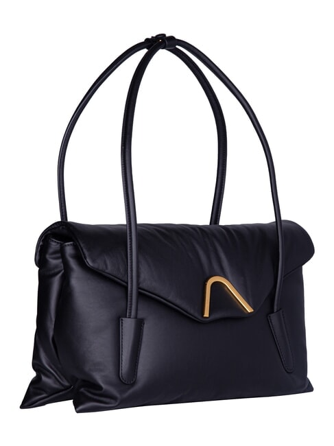 CAMPIONARIO - CHESTER PUFFY SMOOTH sac bandouli&egrave;re Noir - Sacs pour Femme