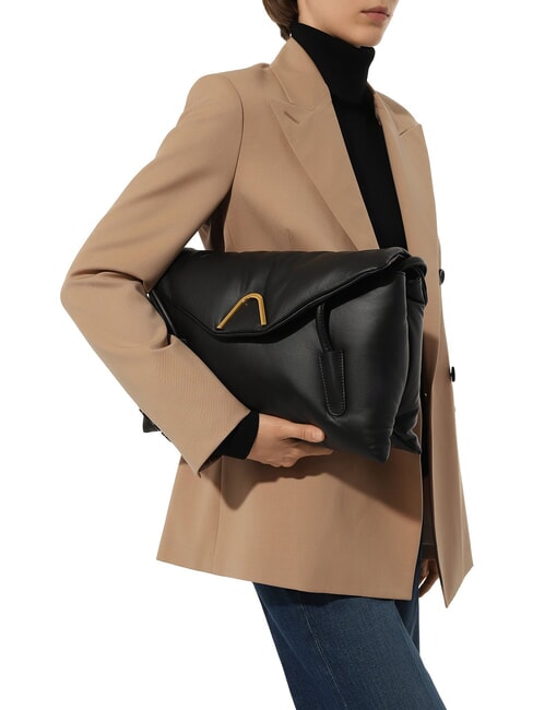 CAMPIONARIO - CHESTER PUFFY SMOOTH sac bandouli&egrave;re Noir - Sacs pour Femme